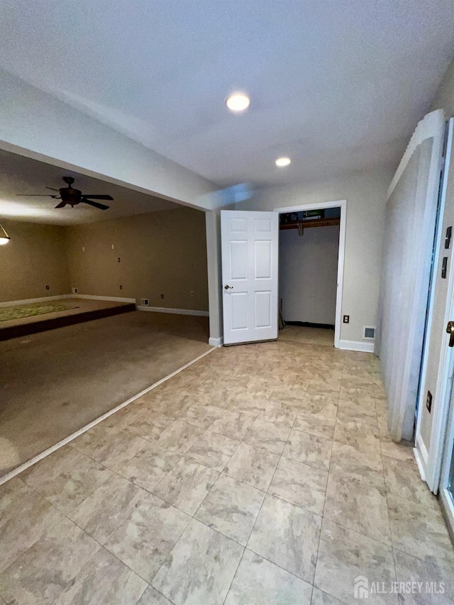 37 Albury Way N, Brunswick, NJ 08902 - basement with a ceiling fan and recessed lighting