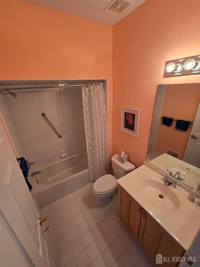16 Phillip Ct, Monroe, NJ 08831 - full bathroom with tile patterned floors, toilet, shower / bath combo with shower curtain, and vanity