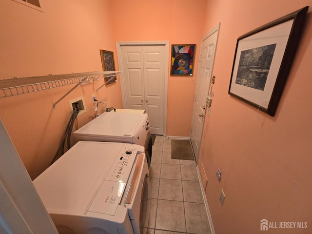 16 Phillip Ct, Monroe, NJ 08831 - washroom featuring washer and dryer, light tile patterned floors, and baseboards