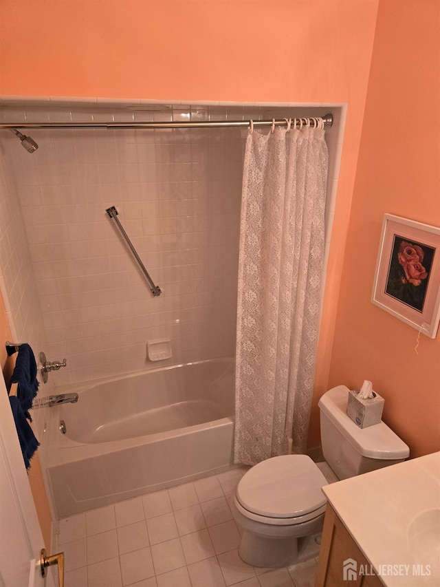 16 Phillip Ct, Monroe, NJ 08831 - bathroom with tile patterned floors, toilet, shower / bath combo, and vanity