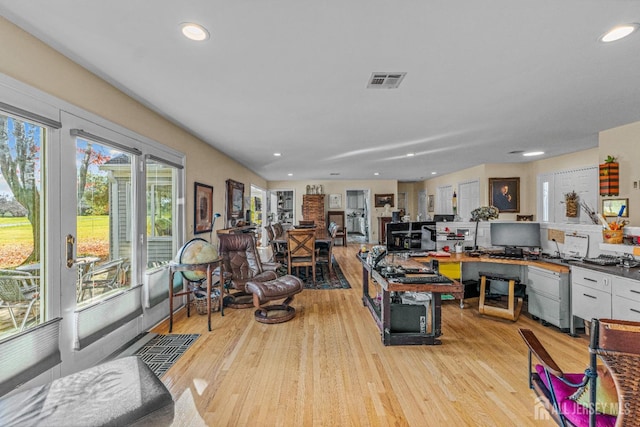 interior space with light wood-type flooring