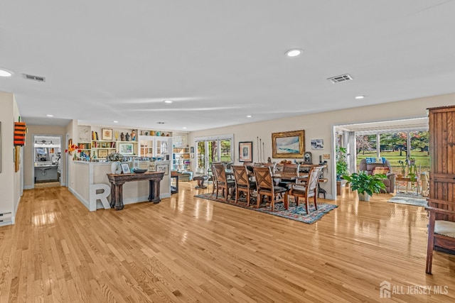 living room featuring light hardwood / wood-style floors