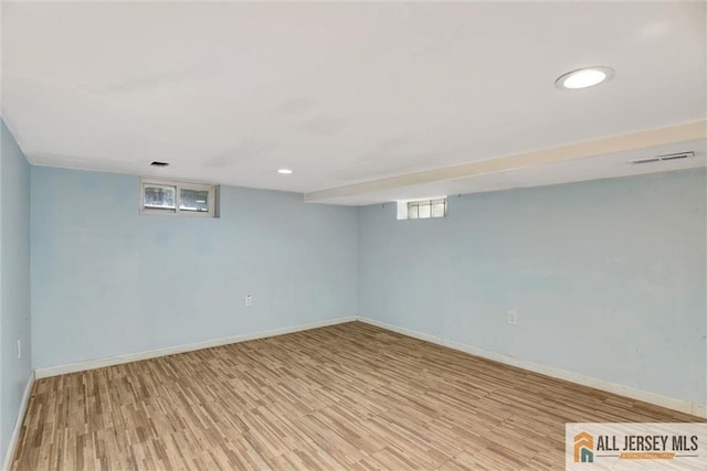 27 Laurel St, South Amboy, NJ 08879 - below grade area featuring light wood finished floors and recessed lighting