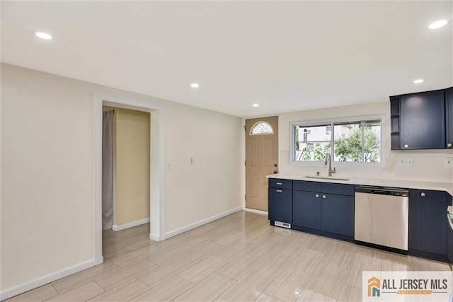 27 Laurel St, South Amboy, NJ 08879 - kitchen with dishwasher, light countertops, recessed lighting, open shelves, and light wood-type flooring