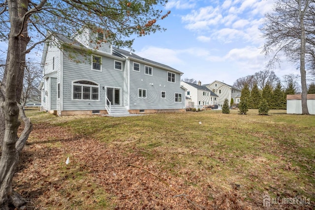 118 Cambridge Rd, Westfield, NJ 07090 - back of property with entry steps and a yard