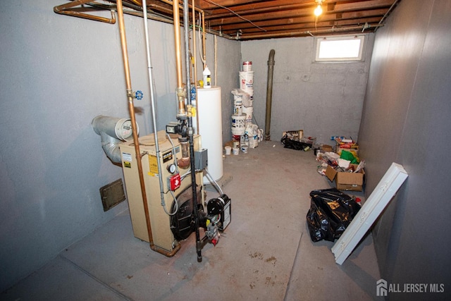 719 Charles St, South Amboy, NJ 08879 - basement with water heater and a heating unit