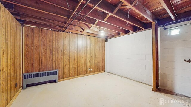 190 S Moetz Dr S, Milltown, NJ 08850 - basement with radiator heating unit and wooden walls