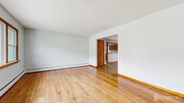 190 S Moetz Dr S, Milltown, NJ 08850 - unfurnished room featuring a baseboard radiator, light wood-style floors, and baseboards