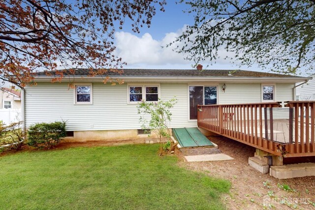190 S Moetz Dr S, Milltown, NJ 08850 - rear view of property with a wooden deck and a lawn