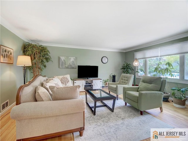 3 Camelot Dr, East Brunswick, NJ 08816 - living area with light wood-style flooring, ornamental molding, and baseboards