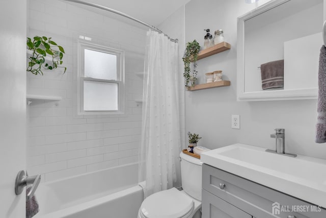 1 Highview Rd, East Brunswick, NJ 08816 - bathroom with toilet, shower / bath combo with shower curtain, and vanity