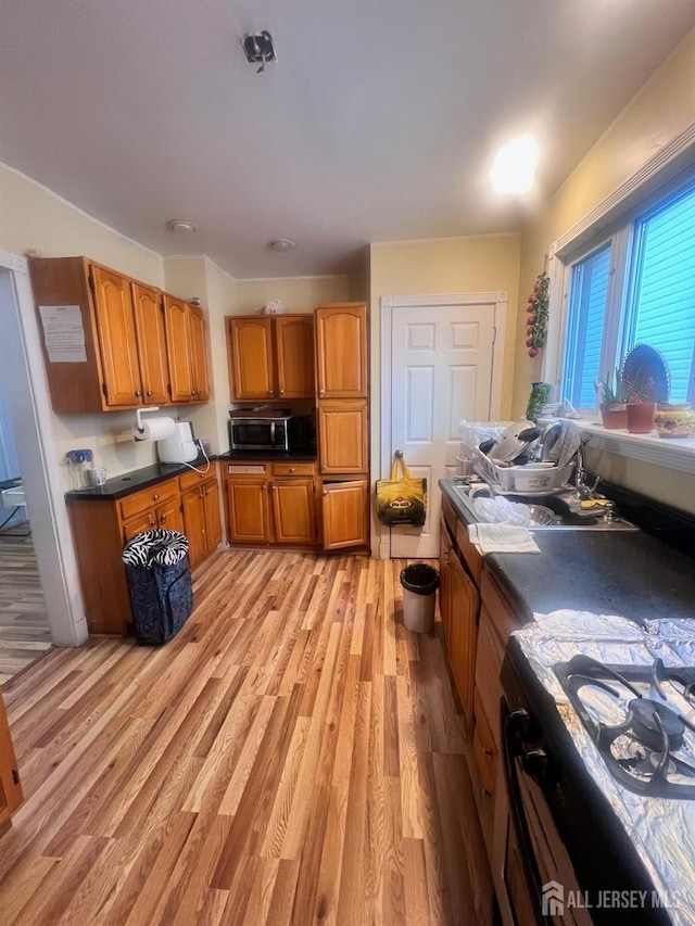 kitchen with light hardwood / wood-style flooring