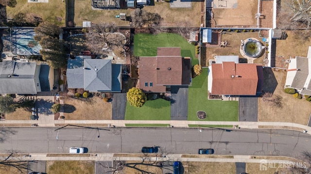 aerial view with a residential view