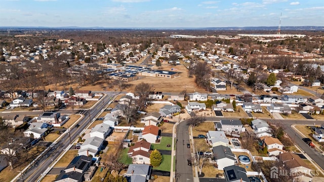 aerial view with a residential view