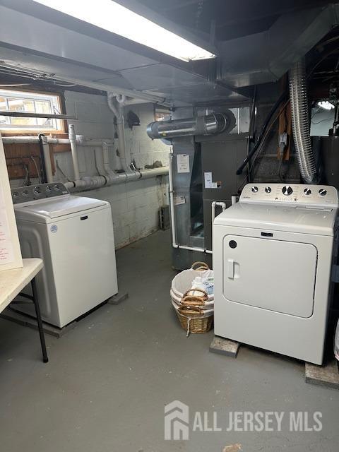 68 Suydam Ave, Edison, NJ 08817 - basement with washing machine and clothes dryer and heating unit