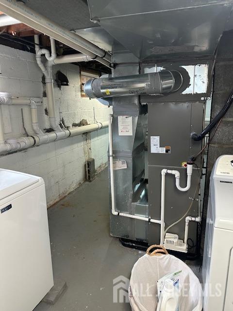 68 Suydam Ave, Edison, NJ 08817 - unfinished basement with washer / dryer and heating unit