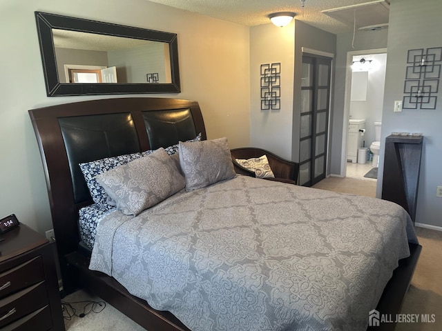 8 Bristol Dr, North Brunswick, NJ 08902 - carpeted bedroom with attic access, ensuite bath, and a textured ceiling