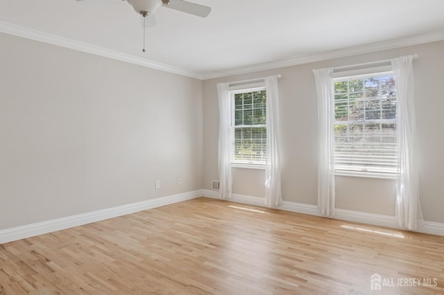 3 Cedar Ln, Milltown, NJ 08850 - unfurnished room with light wood-type flooring, crown molding, and ceiling fan