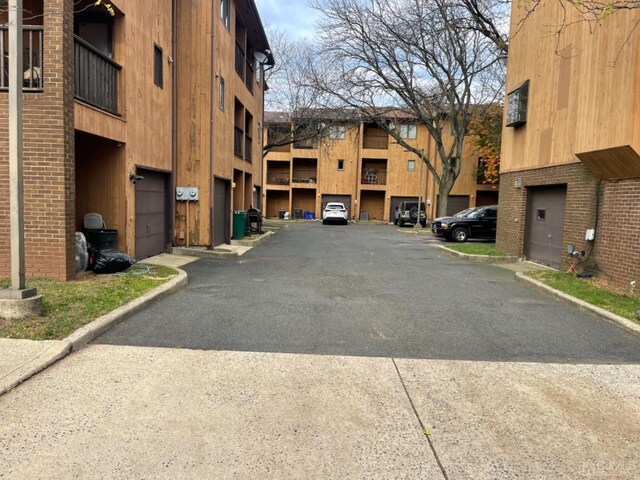 exterior space with a garage