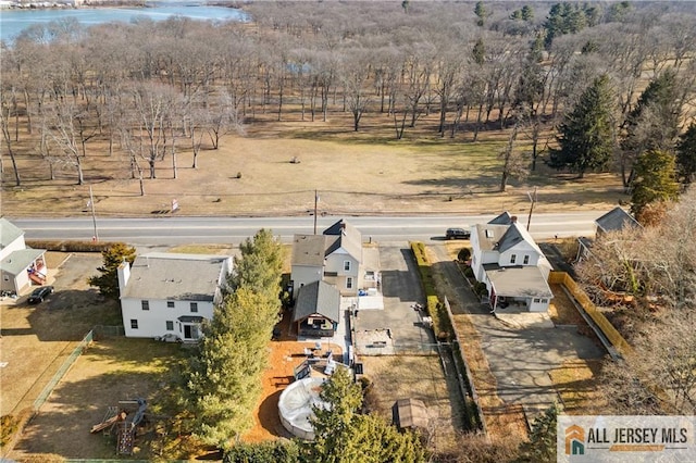 aerial view with a rural view