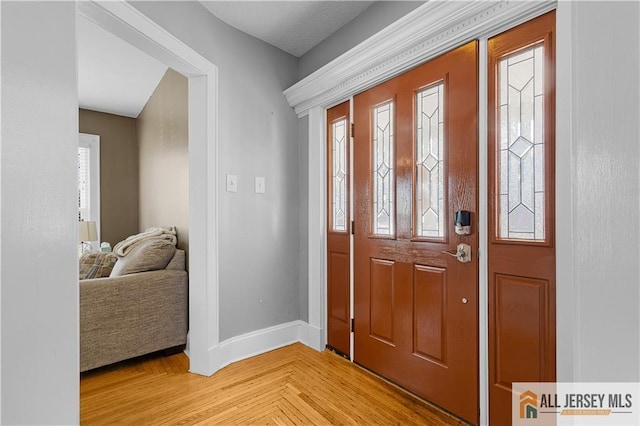 foyer featuring light hardwood / wood-style floors