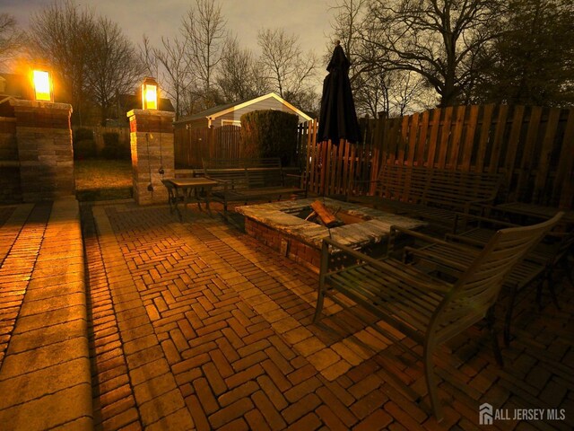 1135 Dorsey Pl, Plainfield, NJ 07062 - view of patio / terrace with a fire pit