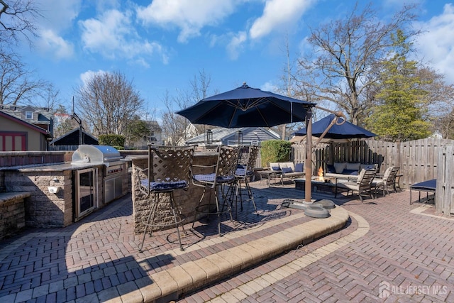 1135 Dorsey Pl, Plainfield, NJ 07062 - view of patio featuring an outdoor hangout area and wine cooler