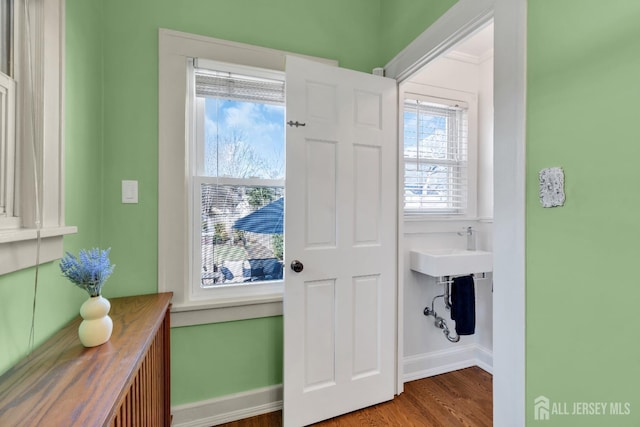 1135 Dorsey Pl, Plainfield, NJ 07062 - doorway featuring baseboards and wood finished floors