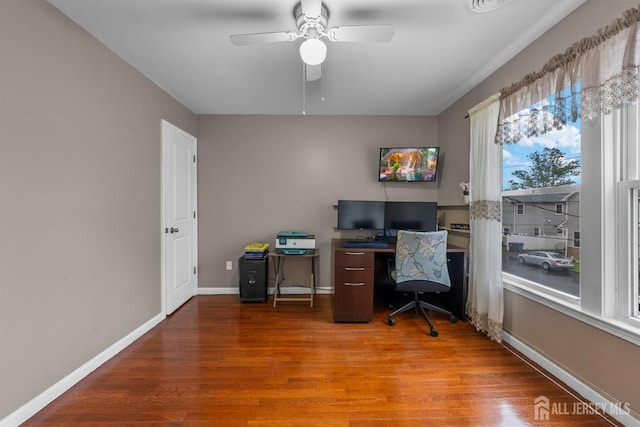 80 Sonora Ave, Iselin, NJ 08830 - office space with wood finished floors, a ceiling fan, and baseboards