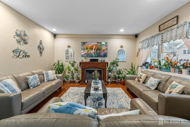 80 Sonora Ave, Iselin, NJ 08830 - living room featuring recessed lighting and a fireplace