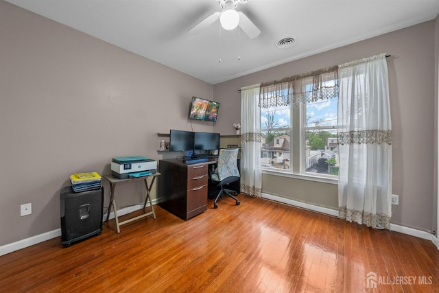 80 Sonora Ave, Iselin, NJ 08830 - office space with light wood-style flooring, baseboards, and ceiling fan
