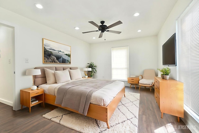 33 Rachel Ct, Franklin Twsp, NJ 08823 - bedroom featuring wood finished floors, recessed lighting, a ceiling fan, and baseboards