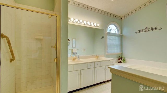39 Leeds Ln, Monroe, NJ 08831 - bathroom with a shower stall and double vanity