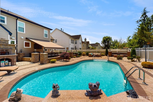 9 Helene St, Old Bridge, NJ 08857 - view of pool featuring a patio area, a fenced backyard, and a residential view