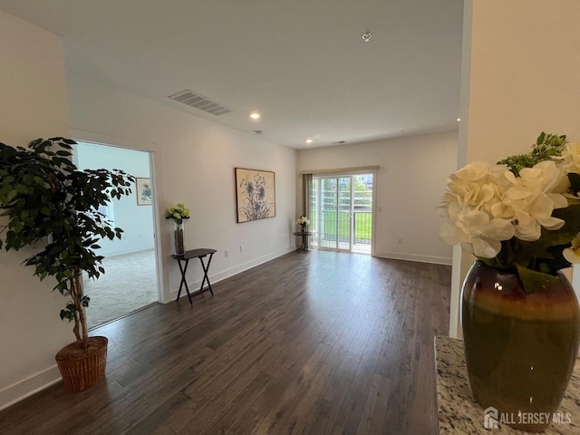 812 Stiller Ln, Monroe, NJ 08831 - empty room featuring dark wood finished floors, baseboards, and recessed lighting