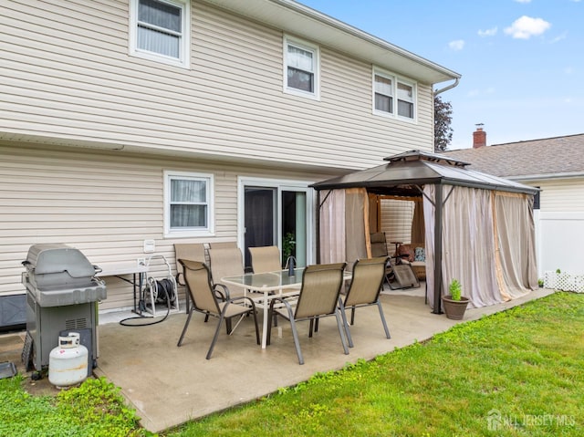 44 Pleasant Ave, Iselin, NJ 08830 - view of patio featuring a gazebo, area for grilling, and outdoor dining area
