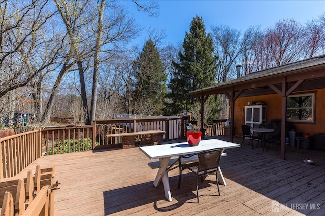 75 Brown Rd, Howell, NJ 07731 - wooden terrace featuring outdoor dining area