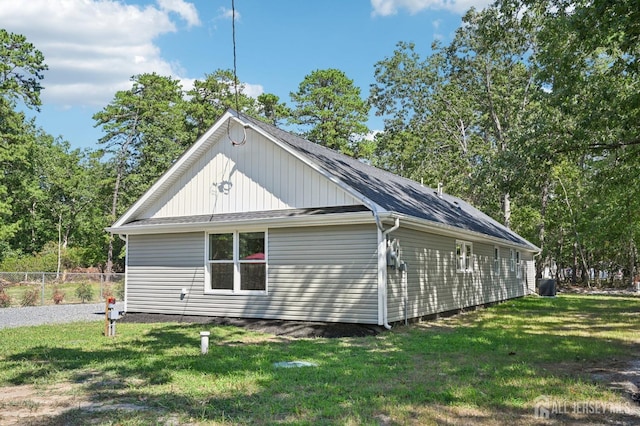 view of home's exterior featuring a lawn