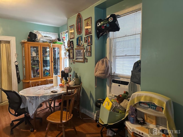 290 Redmond St, New Brunswick, NJ 08901 - dining area with cooling unit and wood finished floors