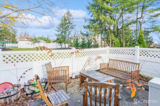 view of patio / terrace featuring a fenced backyard