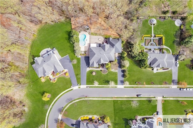 bird's eye view of a pool