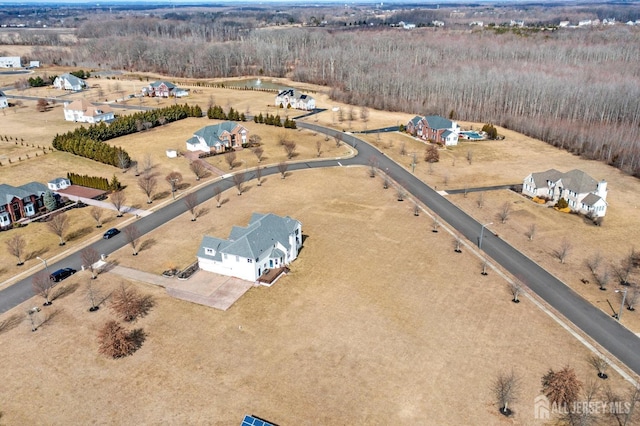 drone / aerial view with a rural view