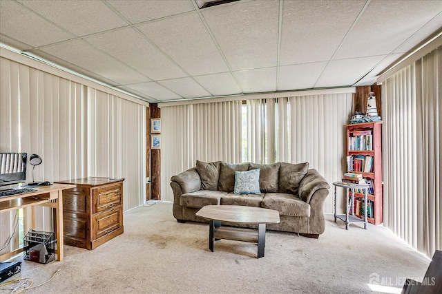444 Dahlia Plz, Monroe, NJ 08831 - living area featuring a drop ceiling and carpet floors