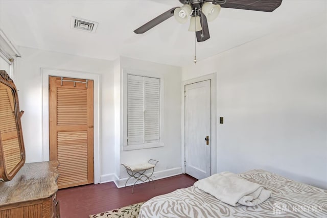 352 Parker Ave, South Amboy, NJ 08879 - bedroom featuring wood finished floors, baseboards, and ceiling fan