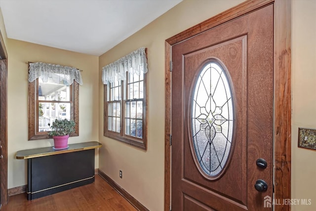 352 Parker Ave, South Amboy, NJ 08879 - entryway with dark wood-style floors and baseboards