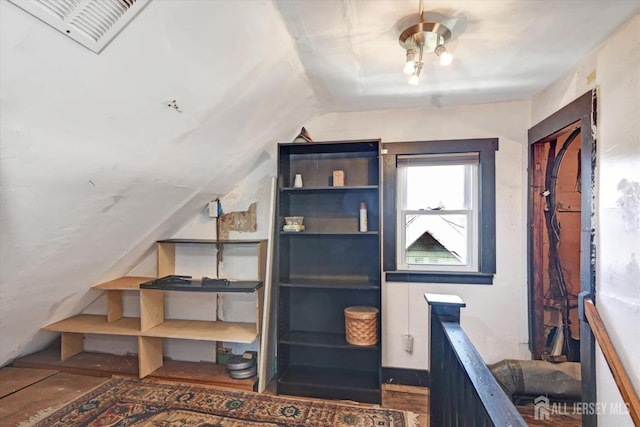 352 Parker Ave, South Amboy, NJ 08879 - interior space with lofted ceiling and wood finished floors
