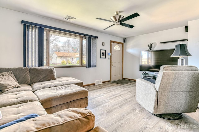 6 Schuyler Dr, Edison, NJ 08817 - living area with a ceiling fan, baseboards, and light wood-type flooring