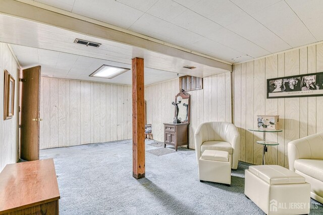 6 Schuyler Dr, Edison, NJ 08817 - finished below grade area featuring wood walls and carpet flooring