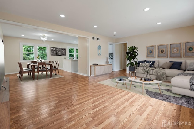 34 Hershey Rd, East Brunswick, NJ 08816 - living area featuring recessed lighting, wood finished floors, and baseboards