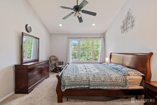 181 Windsong Cir E, Brunswick, NJ 08816 - bedroom featuring lofted ceiling, multiple windows, carpet, recessed lighting, and baseboards